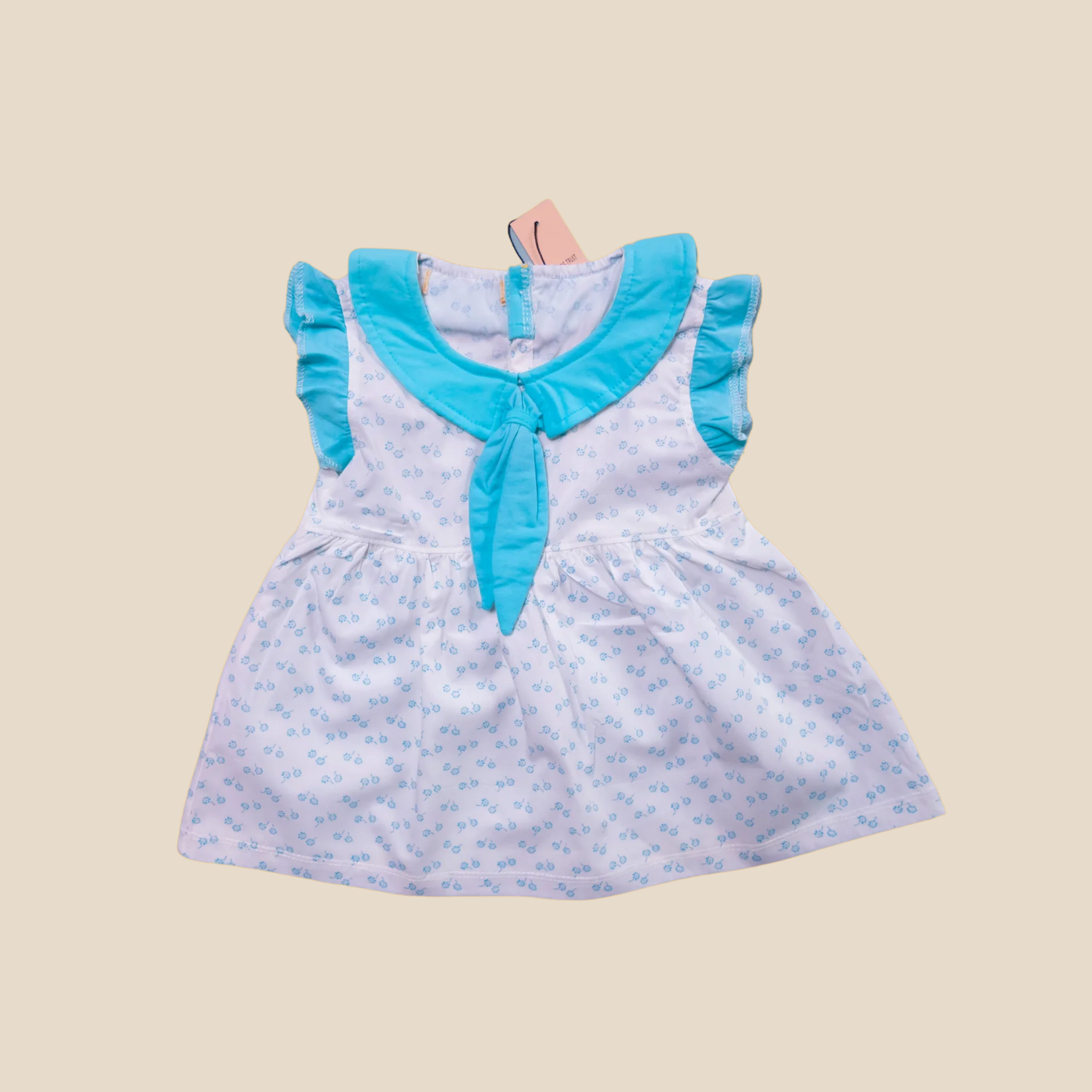 Blue Bow Collar - Baby Dress Set